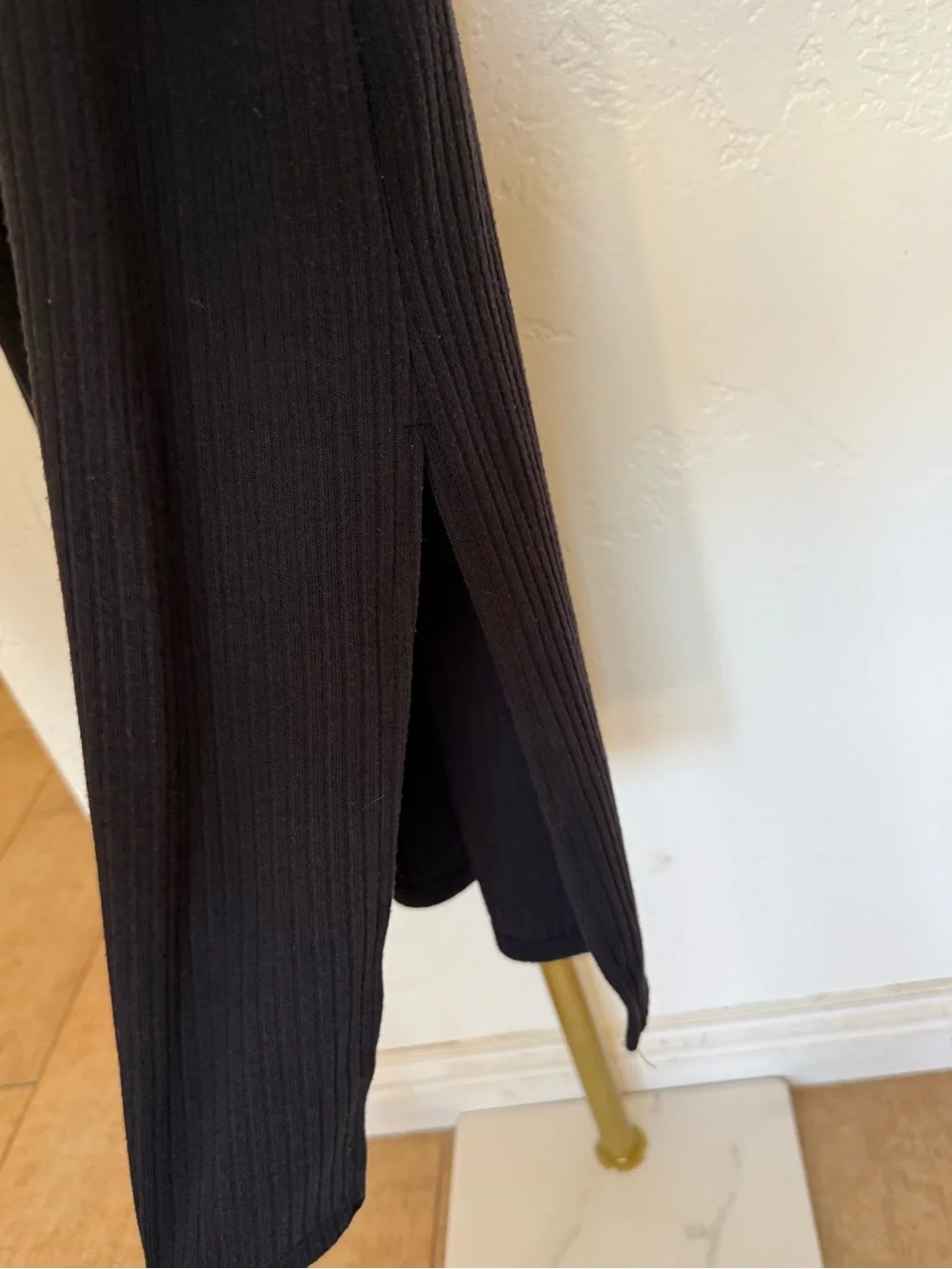 Abercrombie & Fitch Black Sleeveless Maxi Dress with Side Slit